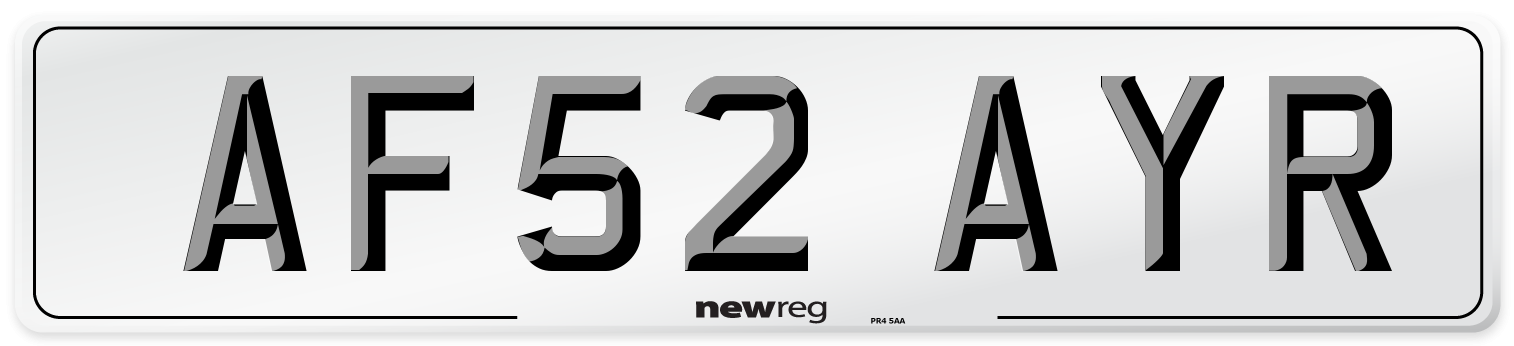 AF52 AYR Number Plate from New Reg